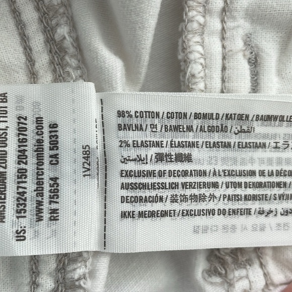 Abercrombie & Fitch White Roll Hem Mid Rise Cotton Shorts Womens Size 10 - Picture 4 of 4